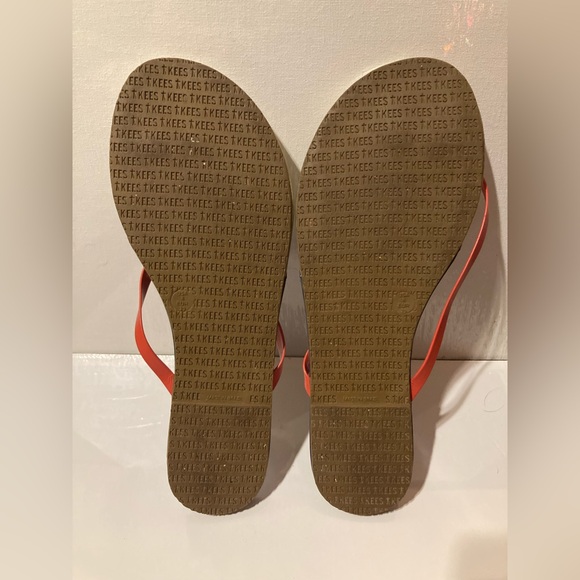 Tkees Sandals Womens Size 8 Leather Contours Colorblock Navy, Gold, Orange - Picture 5 of 8